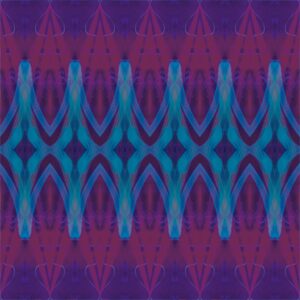 Mulberry, Aubergine and Faded Turquoise Wallpaper | Spray Painted Pattern | Ethereal Peaks