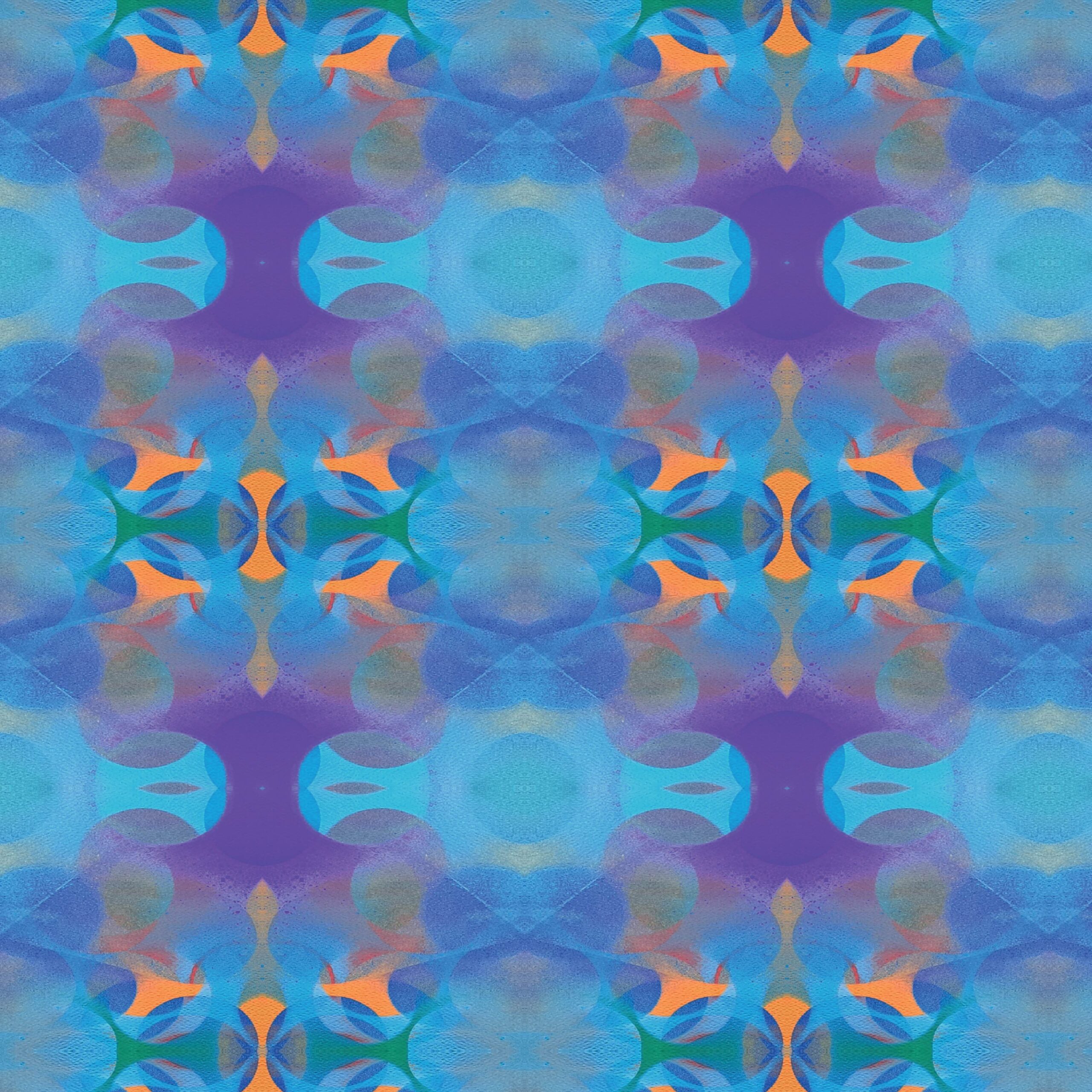 Sky and Azure Blue, With Purple and Apricot | Abstract Wallpaper | Winter Sky