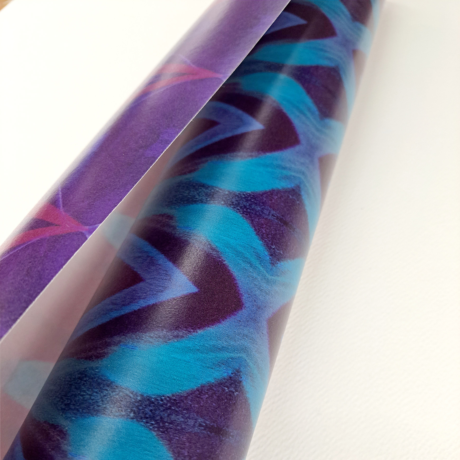 Mulberry, Aubergine and Faded Turquoise Wallpaper | Spray Painted Pattern | Ethereal Peaks - Image 4