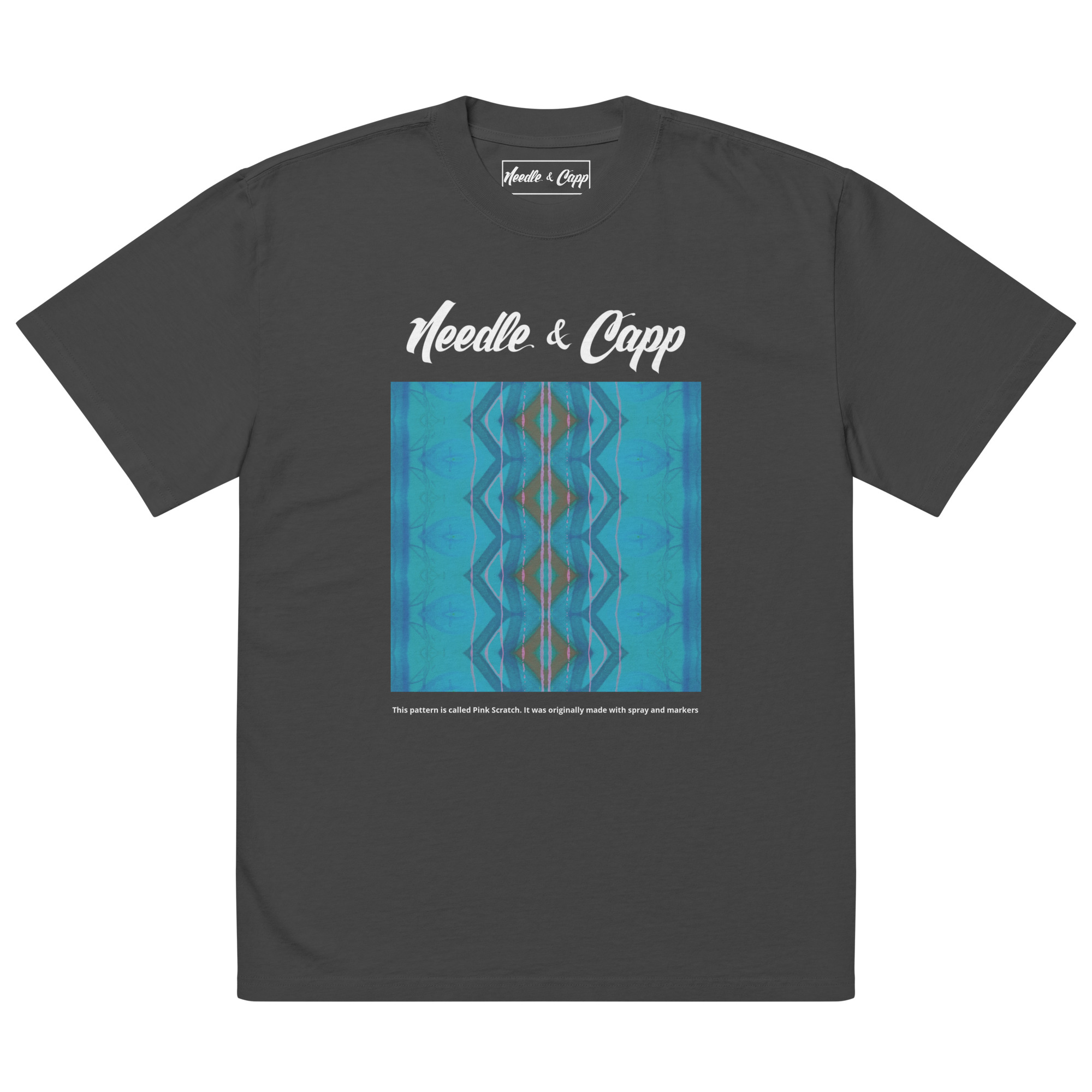 Pink Scratch Oversized faded t-shirt - Image 3