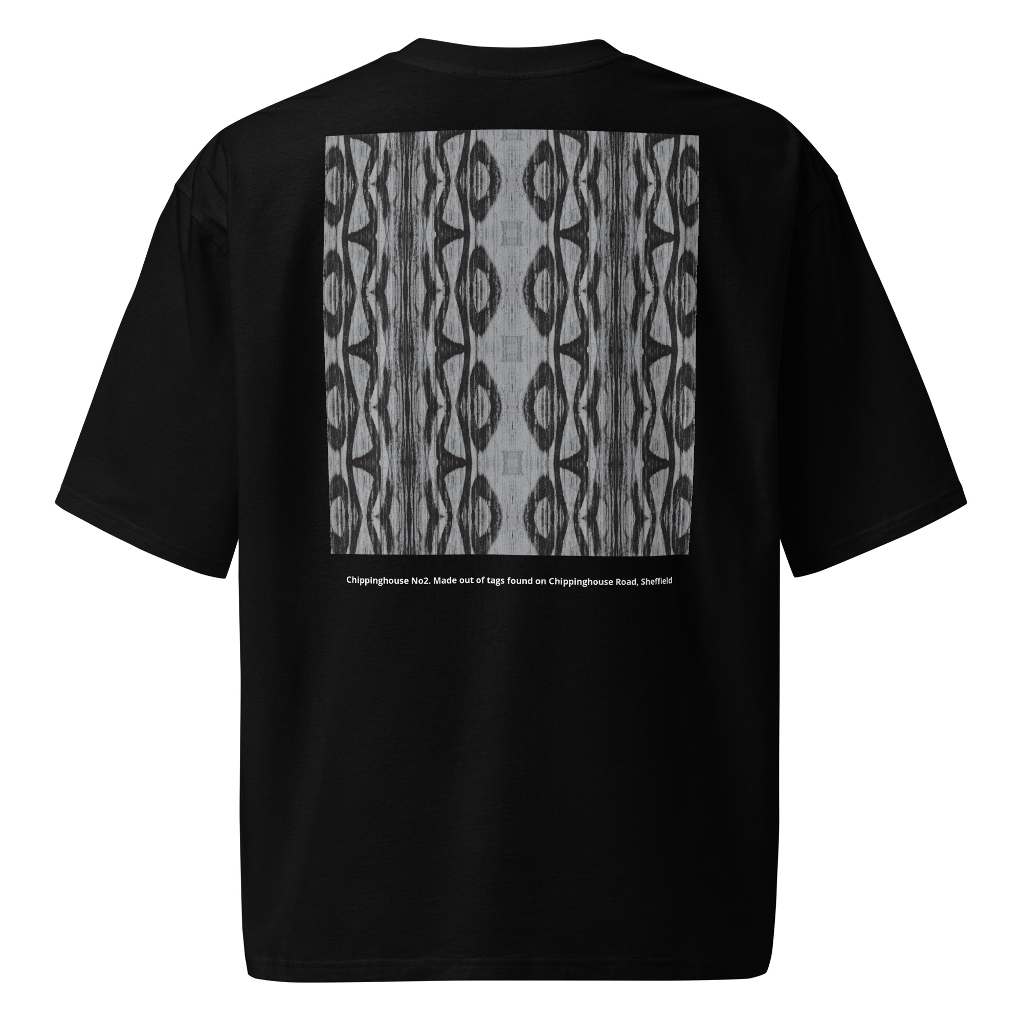 Chippinghouse No2 Back Printed Black Oversized Heavyweight T-Shirt - Image 5