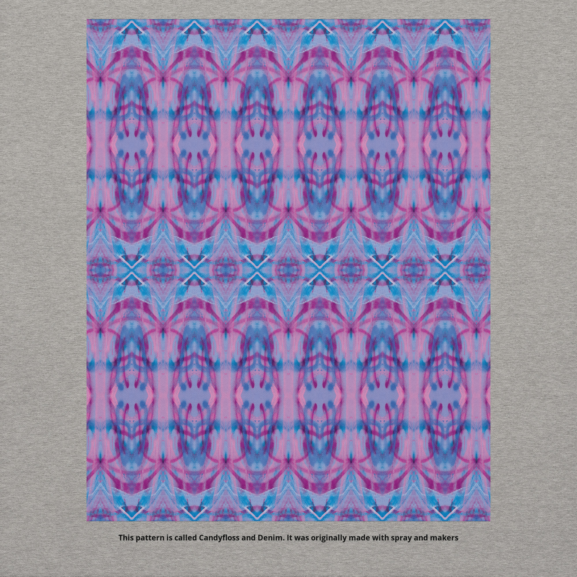 Candyfloss and Denim. Large Back Printed Light Grey Unisex Hoodie - Image 4