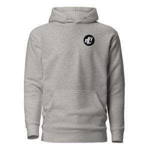 Ethereal Peaks Back Printed Light Grey Unisex Hoodie