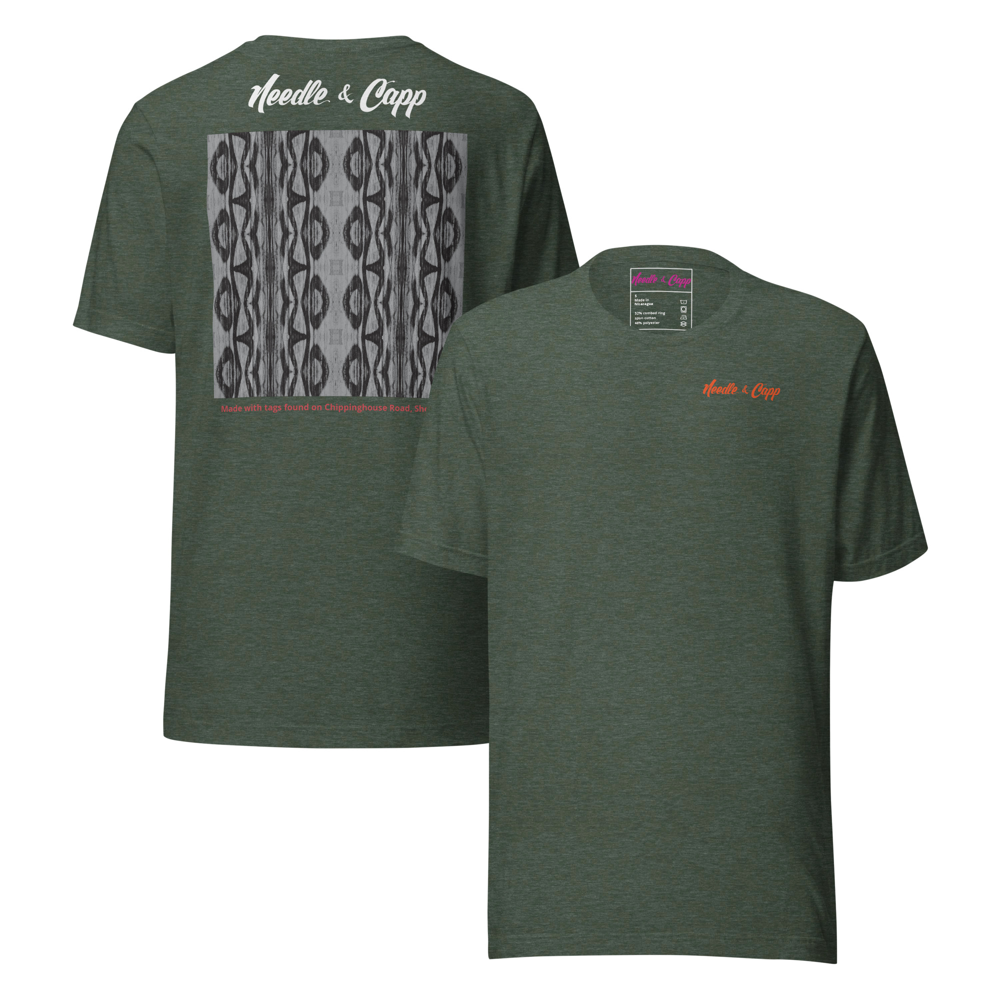 Chippinghouse No 2 Back Printed Heather Green Unisex t-shirt - Image 3