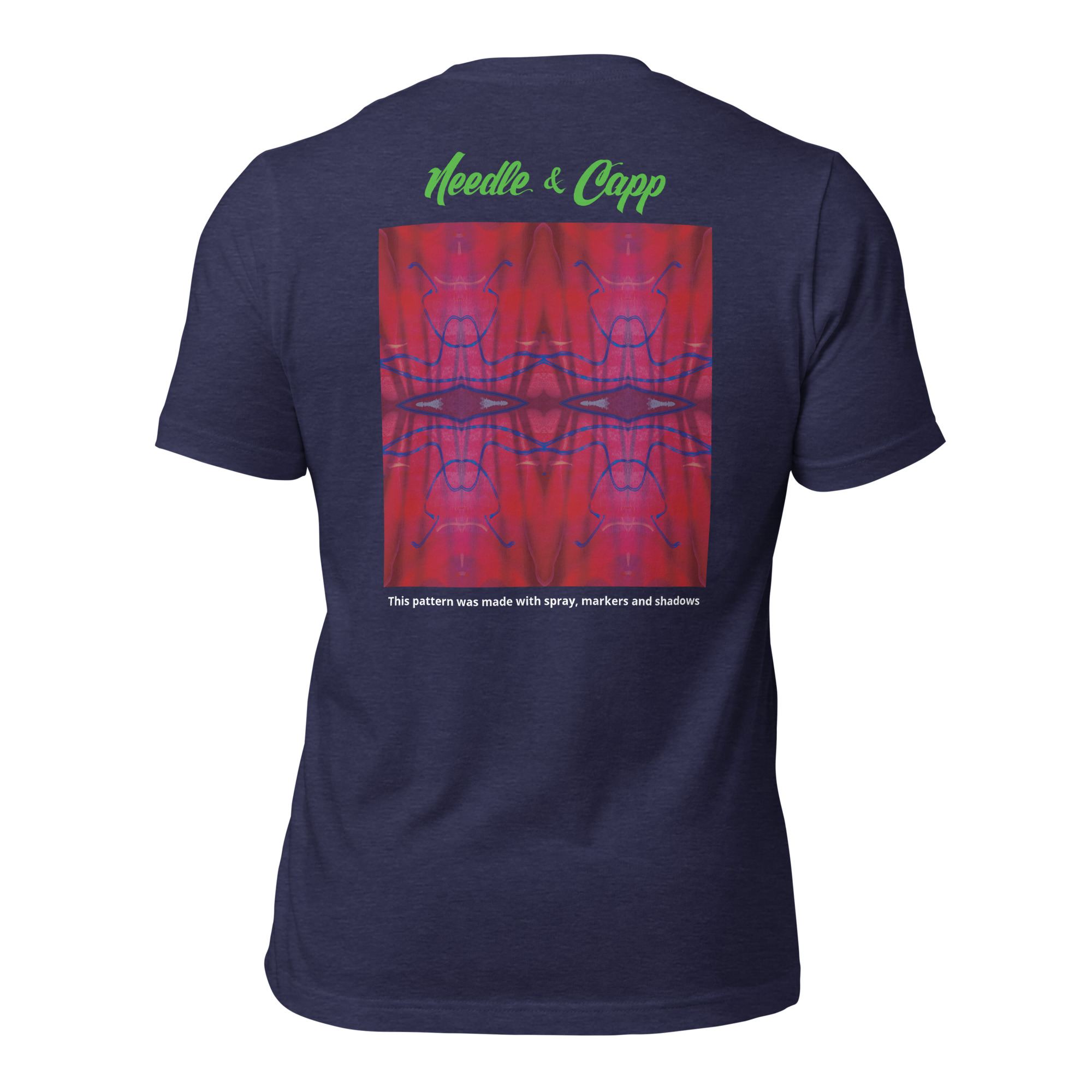 Red Eye Dark Navy Back Printed Unisex t-shirt - Image 6