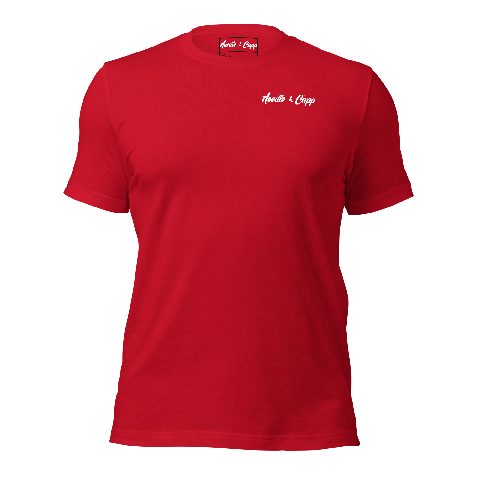 Autumn Apple, Large Back Printed Bright Red Unisex t-shirt