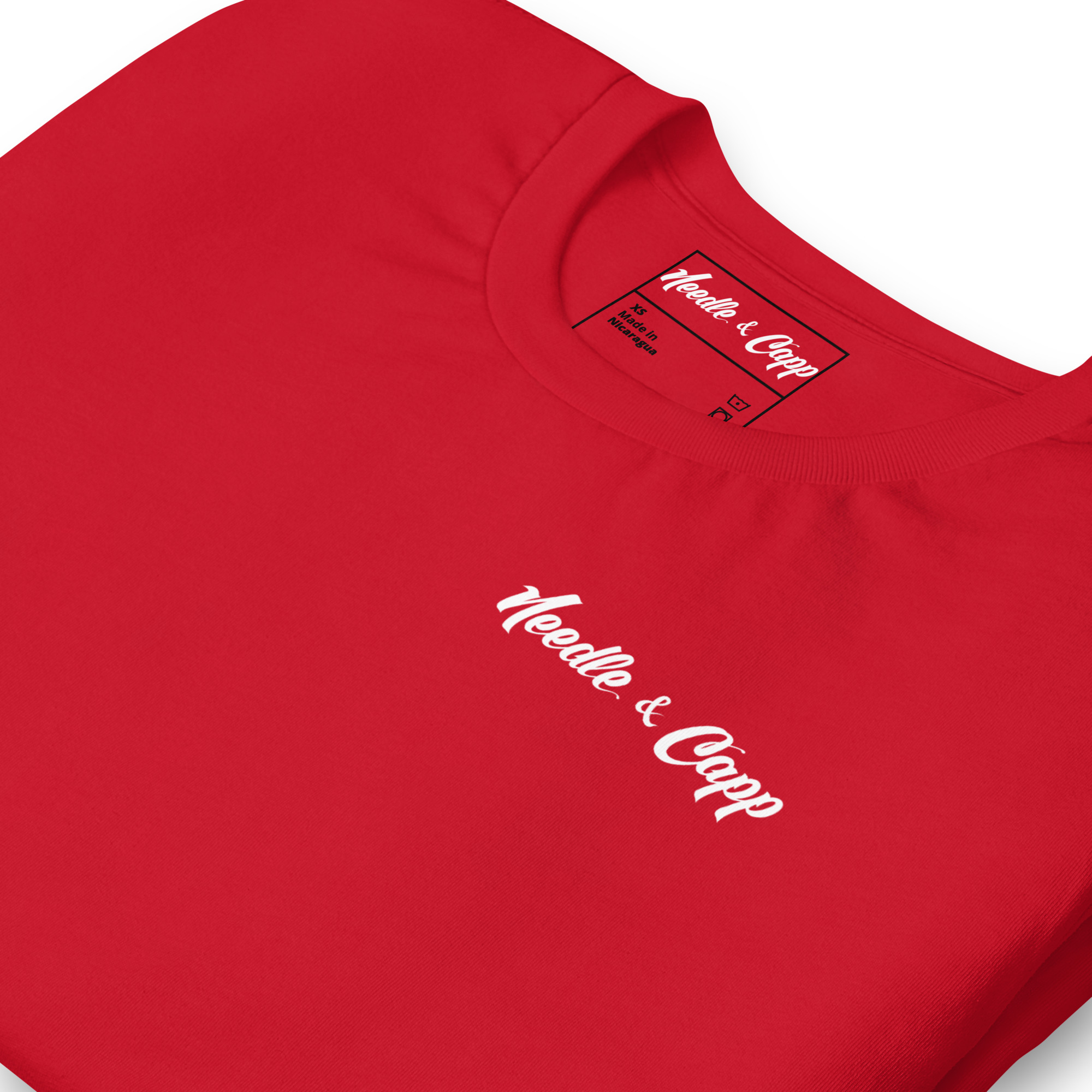 Autumn Apple, Large Back Printed Bright Red Unisex t-shirt - Image 3