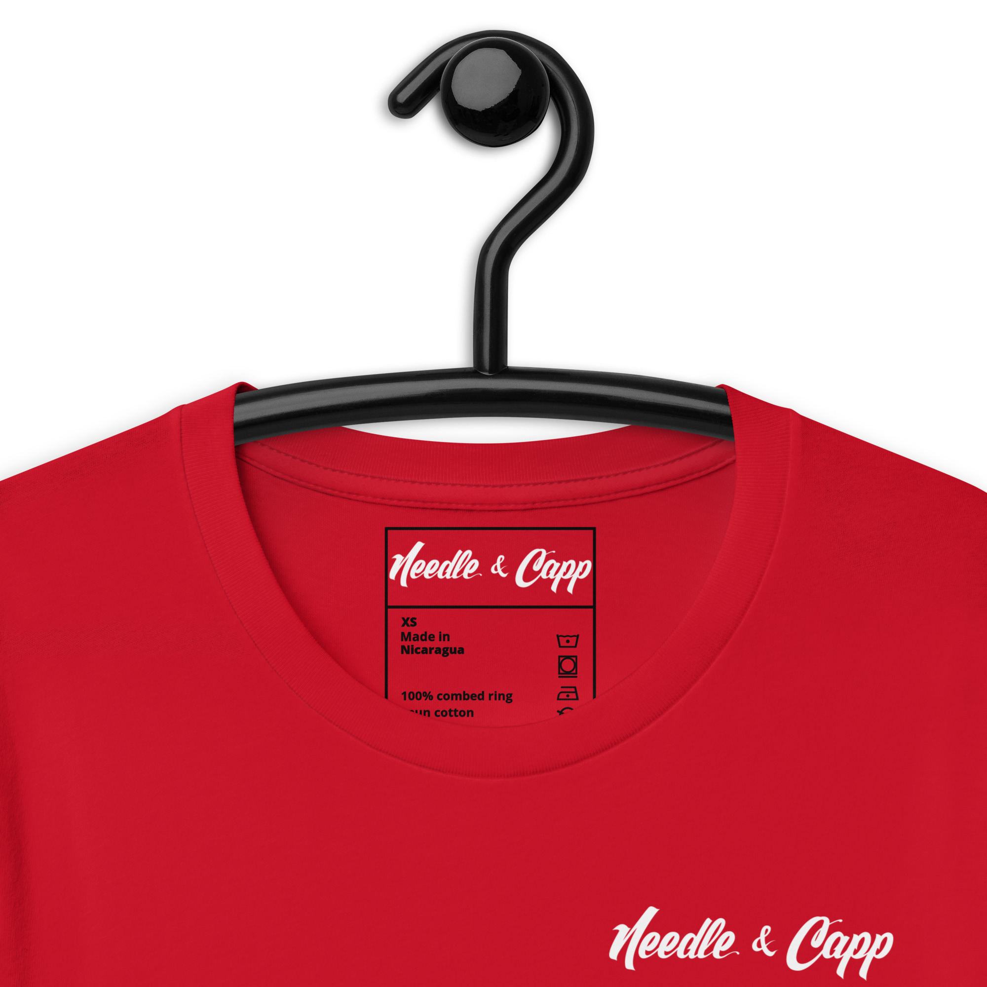 Autumn Apple, Large Back Printed Bright Red Unisex t-shirt - Image 5
